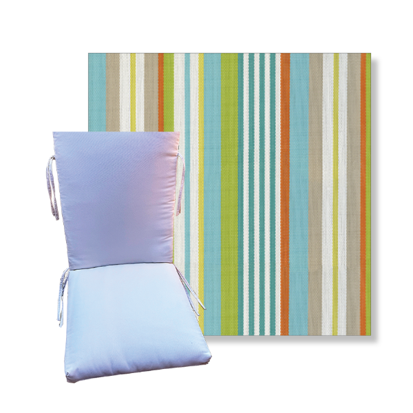 Universal Patio Chair Cushion With Ties in Phifertex Sling Fabrics  | 9 Sizes