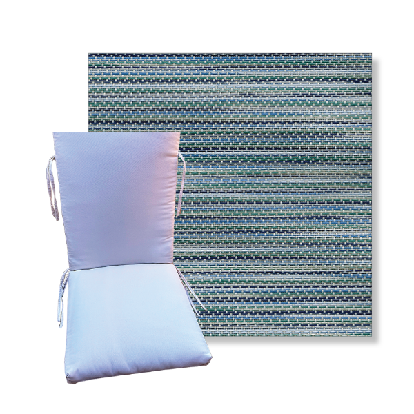 Universal Patio Chair Cushion With Ties in Phifertex Sling Fabrics  | 9 Sizes