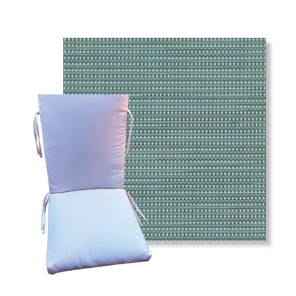 Universal Patio Chair Cushion With Ties in Phifertex Sling Fabrics  | 9 Sizes