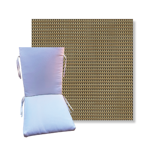 Universal Patio Chair Cushion With Ties in Phifertex Sling Fabrics  | 9 Sizes