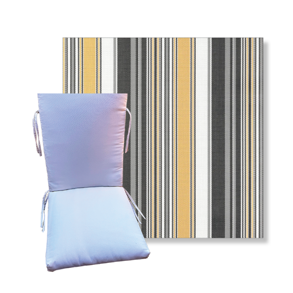 Universal Patio Chair Cushion With Ties in Textilene Sling Fabrics  | 9 Sizes