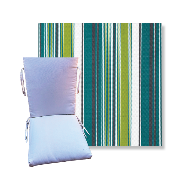 Universal Patio Chair Cushion With Ties in Textilene Sling Fabrics  | 9 Sizes