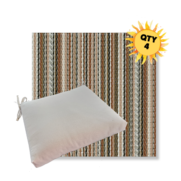 Outdoor Dining Chair Cushion Universal Sizes - Phifertex Sling Fabric | Qty 4