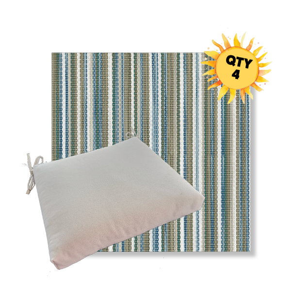 Outdoor Dining Chair Cushion Universal Sizes - Phifertex Sling Fabric | Qty 4