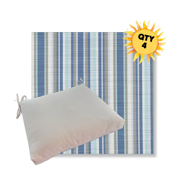 Outdoor Dining Chair Cushion Universal Sizes - Phifertex Sling Fabric | Qty 4