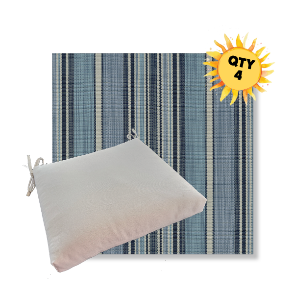 Outdoor Dining Chair Cushion Universal Sizes - Phifertex Sling Fabric | Qty 4