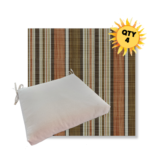 Outdoor Dining Chair Cushion Universal Sizes - Phifertex Sling Fabric | Qty 4
