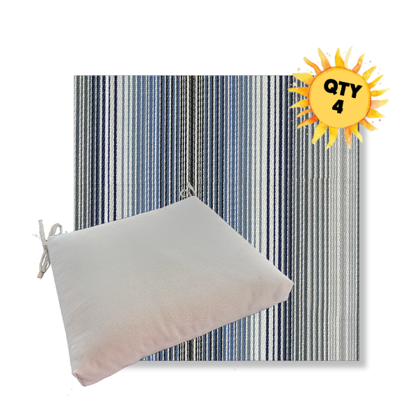 Outdoor Dining Chair Cushion Universal Sizes - Phifertex Sling Fabric | Qty 4