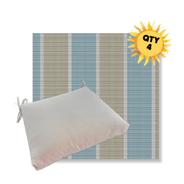 Outdoor Dining Chair Cushion Universal Sizes - Phifertex Sling Fabric | Qty 4