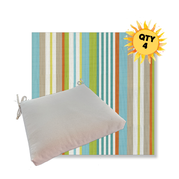 Outdoor Dining Chair Cushion Universal Sizes - Phifertex Sling Fabric | Qty 4