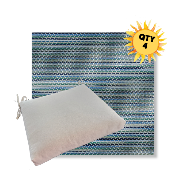 Outdoor Dining Chair Cushion Universal Sizes - Phifertex Sling Fabric | Qty 4