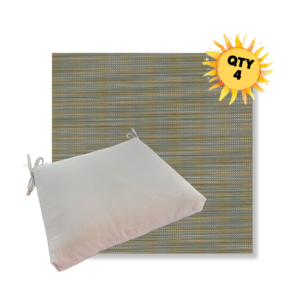 Outdoor Dining Chair Cushion Universal Sizes - Phifertex Sling Fabric | Qty 4
