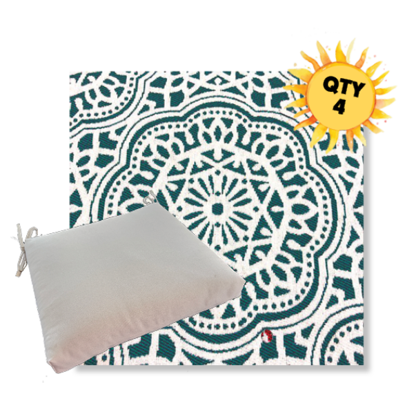 Picture of Gwyneth Teal Patio Chair Seat Cushion