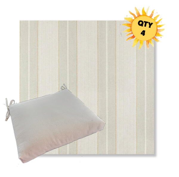 Sunbrella Caper Celery Outdoor Dining Chair Cushions in Sunbrella Luxury Outdoor Fabrics - Order in Sets of 4