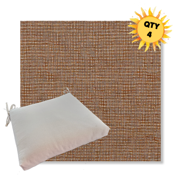 Sunbrella Cassava Copper Outdoor Dining Chair Cushions in Sunbrella Luxury Outdoor Fabrics - Order in Sets of 4