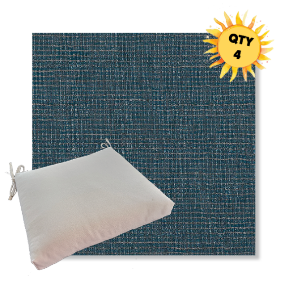 Sunbrella Cassava Lagoon Outdoor Dining Chair Cushions in Sunbrella Luxury Outdoor Fabrics - Order in Sets of 4