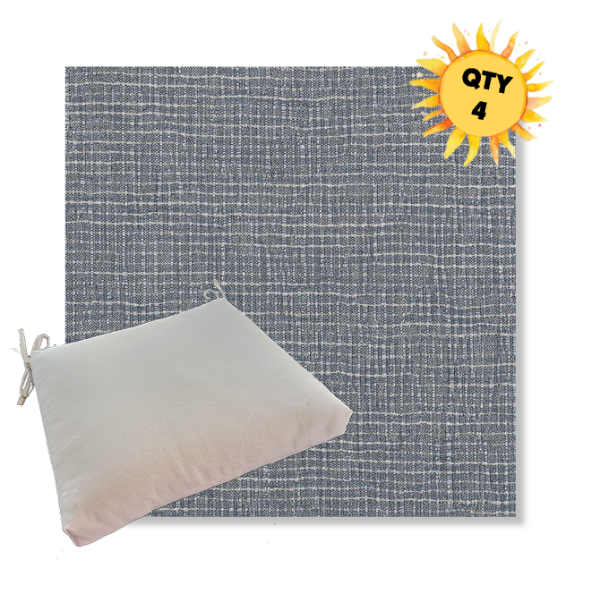 Sunbrella Cassava Slate Outdoor Dining Chair Cushions in Sunbrella Luxury Outdoor Fabrics - Order in Sets of 4