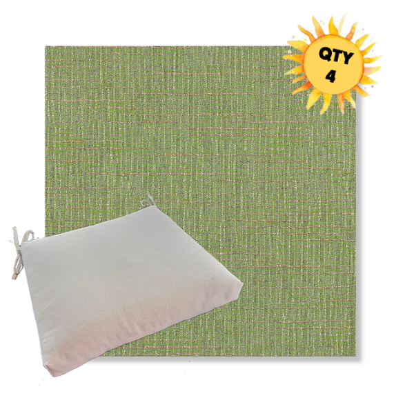 Sunbrella Cassava Spring Outdoor Dining Chair Cushions in Sunbrella Luxury Outdoor Fabrics - Order in Sets of 4