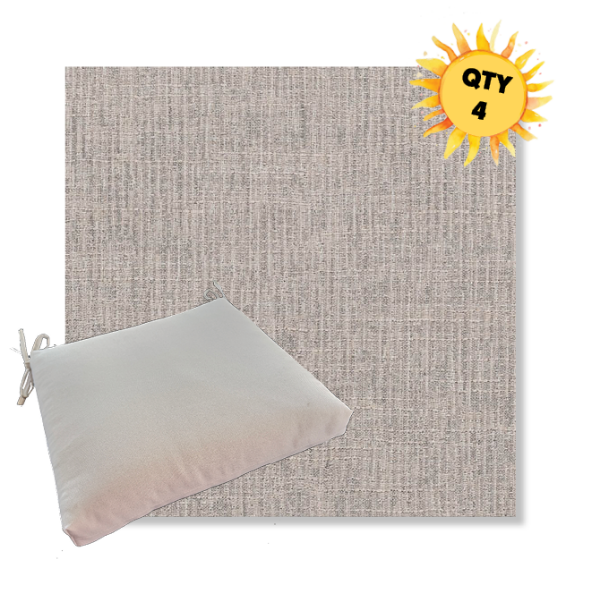 Sunbrella Cassava Stone Outdoor Dining Chair Cushions in Sunbrella Luxury Outdoor Fabrics - Order in Sets of 4