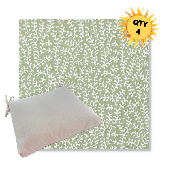 Sunbrella Eberly Spring Outdoor Dining Chair Cushions in Sunbrella Luxury Outdoor Fabrics - Order in Sets of 4