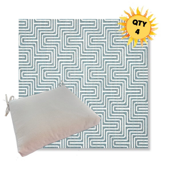 Sunbrella Figure Twilight Outdoor Dining Chair Cushions in Sunbrella Luxury Outdoor Fabrics - Order in Sets of 4