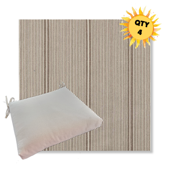 Sunbrella Influence Cocoon Outdoor Dining Chair Cushions in Sunbrella Luxury Outdoor Fabrics - Order in Sets of 4