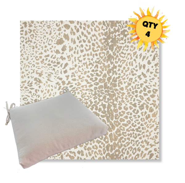 Sunbrella Instinct Dune Outdoor Dining Chair Cushions in Sunbrella Luxury Outdoor Fabrics - Order in Sets of 4