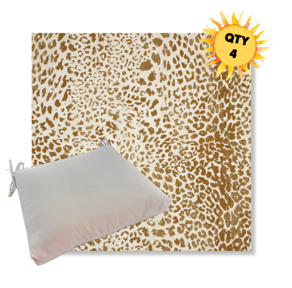 Sunbrella Instinct Toffee Outdoor Dining Chair Cushions in Sunbrella Luxury Outdoor Fabrics - Order in Sets of 4