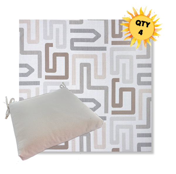 Sunbrella Labyrinth Cloud Outdoor Dining Chair Cushions in Sunbrella Luxury Outdoor Fabrics - Order in Sets of 4