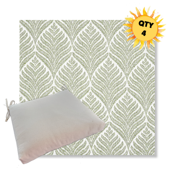 Sunbrella Linnaeus Spring Outdoor Dining Chair Cushions in Sunbrella Luxury Outdoor Fabrics - Order in Sets of 4