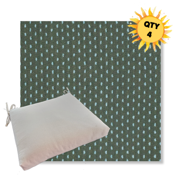 Sunbrella Royale Moss Outdoor Dining Chair Cushions in Sunbrella Luxury Outdoor Fabrics - Order in Sets of 4