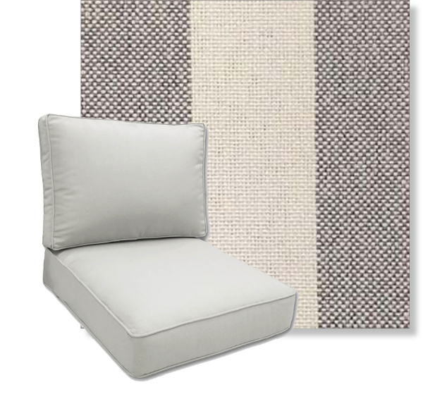 Nantucket Charcoal by Revolution Performance Fabrics Deep Seating Patio Chair Cushions