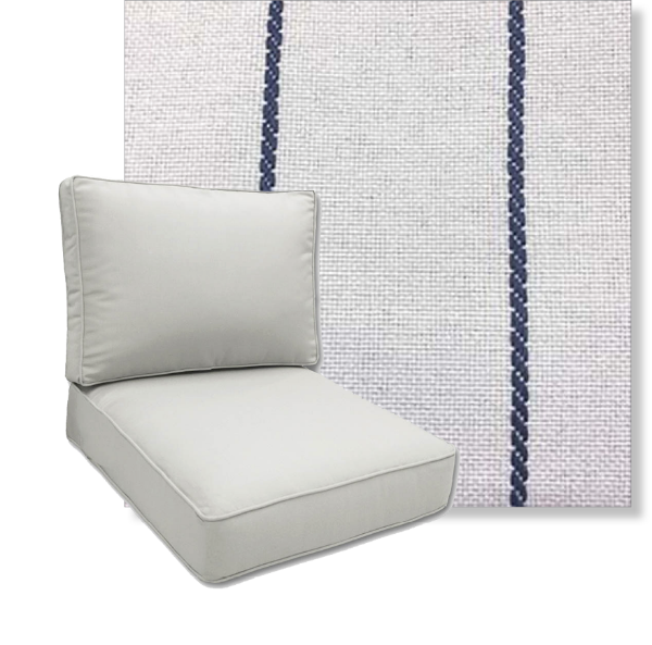 Pencil Navy by Revolution Performance Fabrics Deep Seating Patio Chair Cushions
