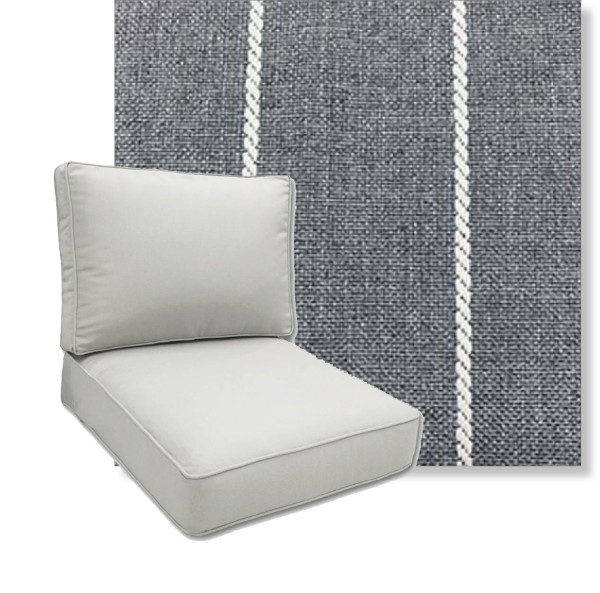 Pencil Pewter by Revolution Performance Fabrics Deep Seating Patio Chair Cushions