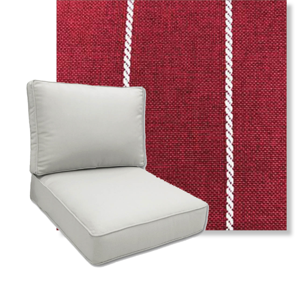 Pencil Tomato by Revolution Performance Fabrics Deep Seating Patio Chair Cushions