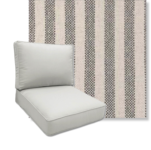 Sailboat Charcoal by Revolution Performance Fabrics Deep Seating Patio Chair Cushions