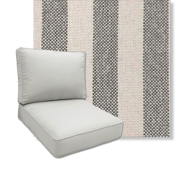 Sailboat Charcoal by Revolution Performance Fabrics Deep Seating Patio Chair Cushions