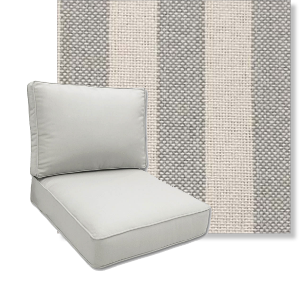 Seaport Gray by Revolution Performance Fabrics Deep Seating Patio Chair Cushions