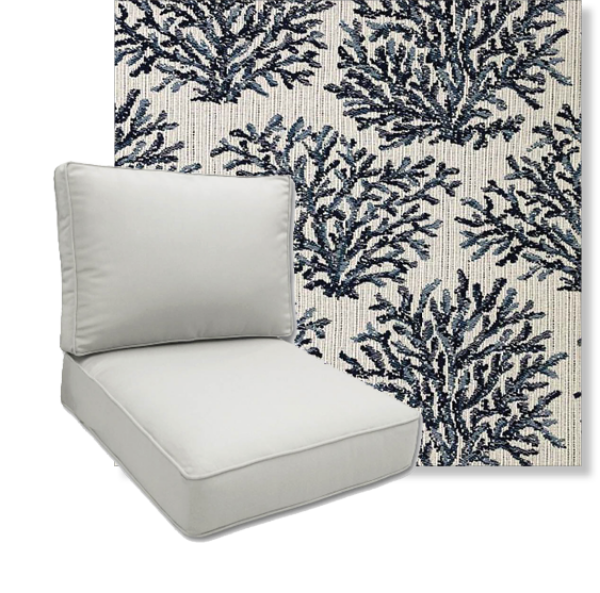 Coral Bay Dark Navy by Revolution Performance Fabrics Deep Seating Patio Chair Cushions