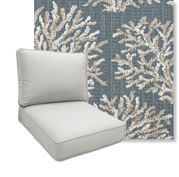 Coral Bay Sky by Revolution Performance Fabrics Deep Seating Patio Chair Cushions