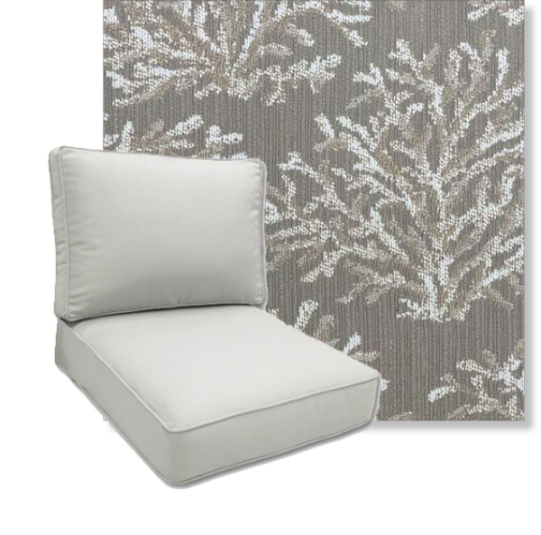 Coral Bay Natural by Revolution Performance Fabrics Deep Seating Patio Chair Cushions