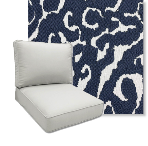 Janus Navy by Revolution Performance Fabrics Deep Seating Patio Chair Cushions