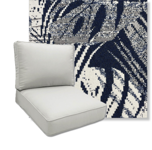 Kauai Navy by Revolution Performance Fabrics Deep Seating Patio Chair Cushions