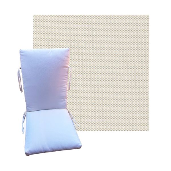 Outdura Chesterfield Snow Universal Premium Patio Chair Cushion in 9 sizes. - 