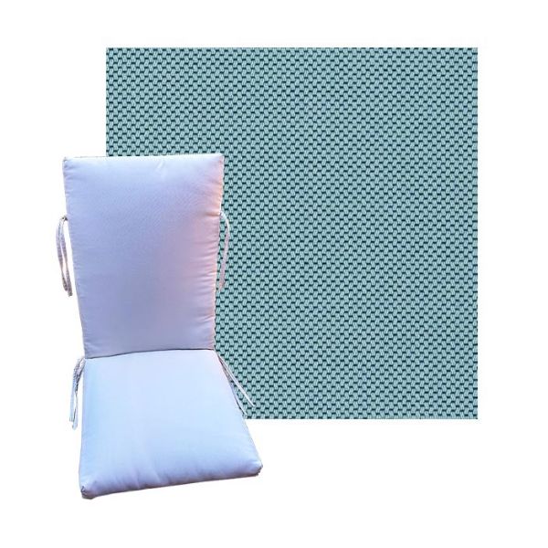 Outdura Scoop Aqua Universal Premium Patio Chair Cushion in 9 sizes. - Patio Cushions for Chairs