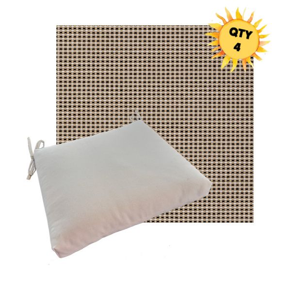 Picture of Chesterfield Almond Patio Dining Chair Seat Cushion