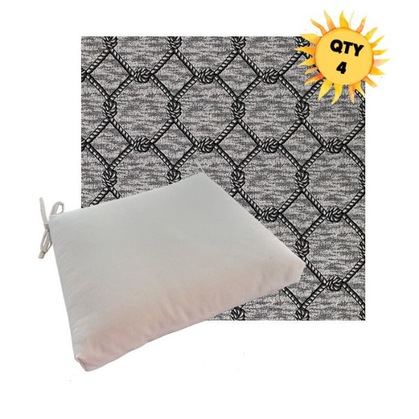 Outdoor Dining Chair Cushion Universal Sizes - Cape Cod Galaxy Outdura Performance Fabrics | Qty 4