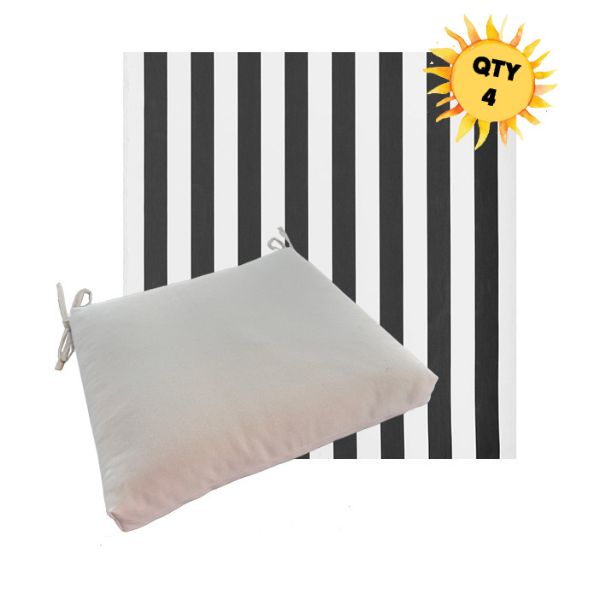 Outdoor Dining Chair Cushion Universal Sizes - Outdura Bistro Checkerboard Performance Fabrics | Qty 4