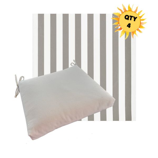 Outdoor Dining Chair Cushion Universal Sizes - Outdura Bistro Platinum Performance Fabrics | Qty 4