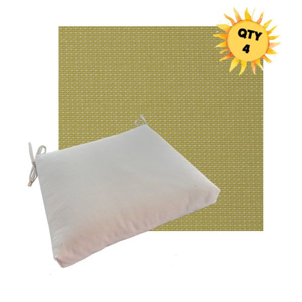 Outdoor Dining Chair Cushion Universal Sizes - Outdura Chesterfield Basil Performance Fabrics | Qty 4